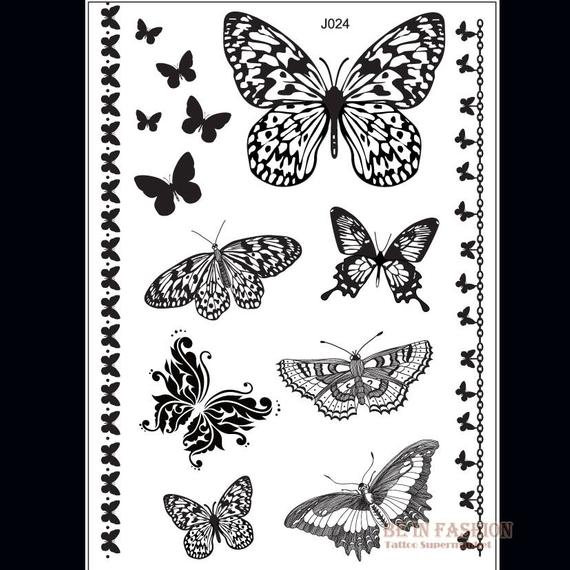 Butterflies temporary tattoos