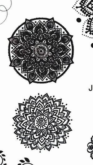 Mandala Lotus Flower Henna inspired Temporary Tattoos