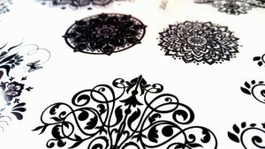 Mandala Lotus Flower Henna inspired Temporary Tattoos