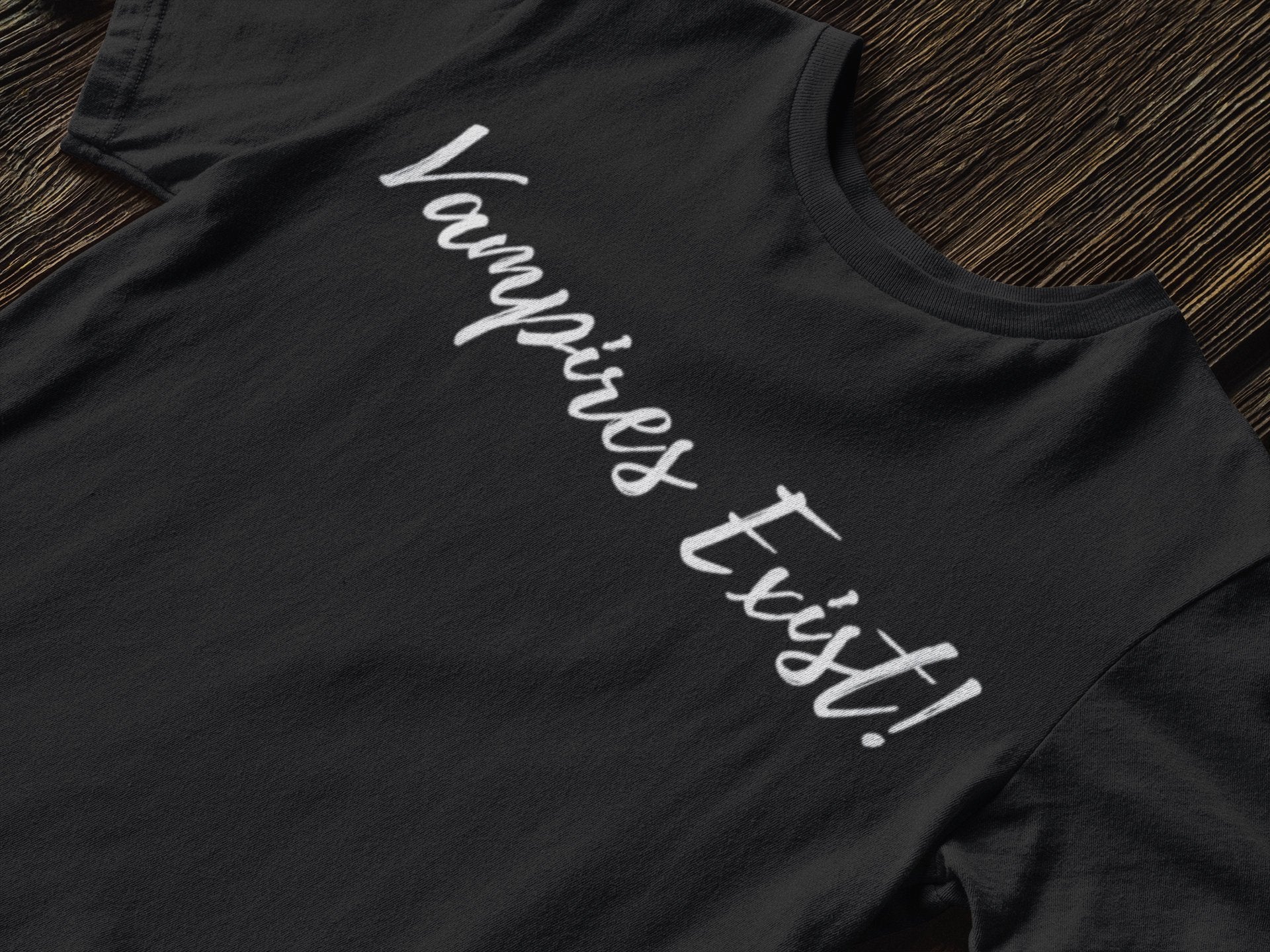 Vampire Exist! Short-Sleeve Unisex T-Shirt [Black/Blue]
