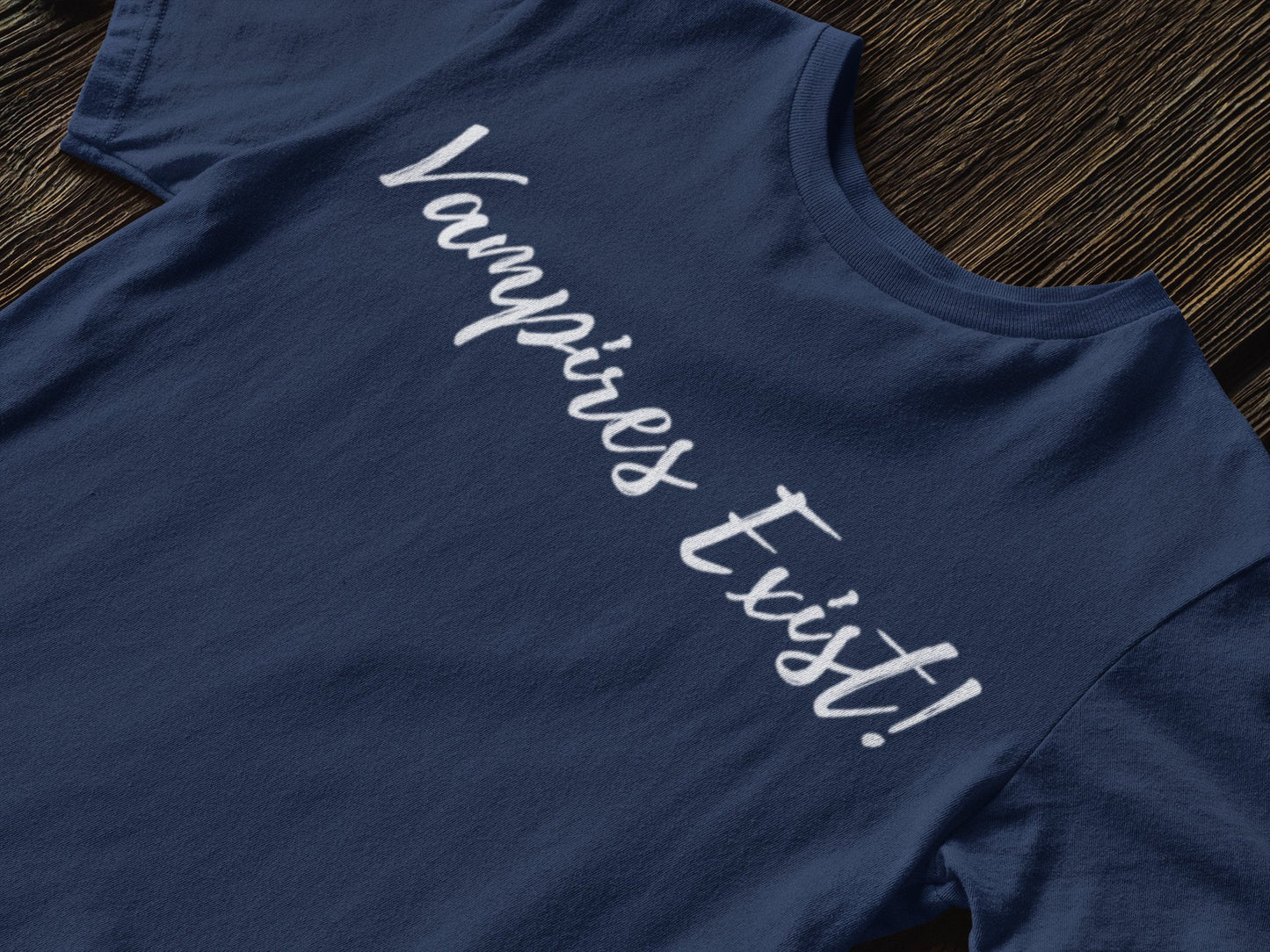 Vampire Exist! Short-Sleeve Unisex T-Shirt [Black/Blue]