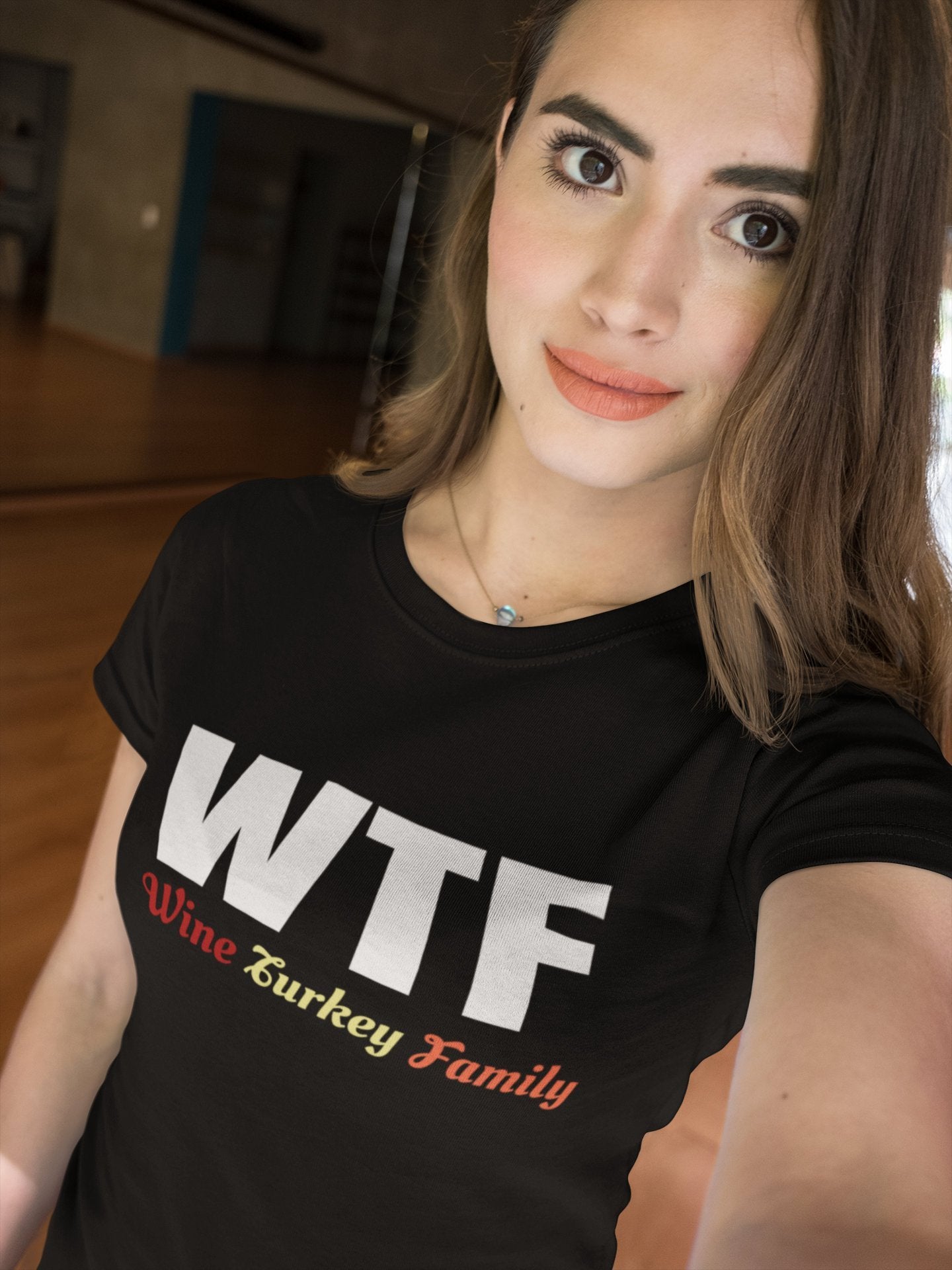 WTF Wine Turkey Family Shirt - perfect holiday gift idea - For Women and Men Thanksgiving T-Shirts - Gobble Til You Wobble