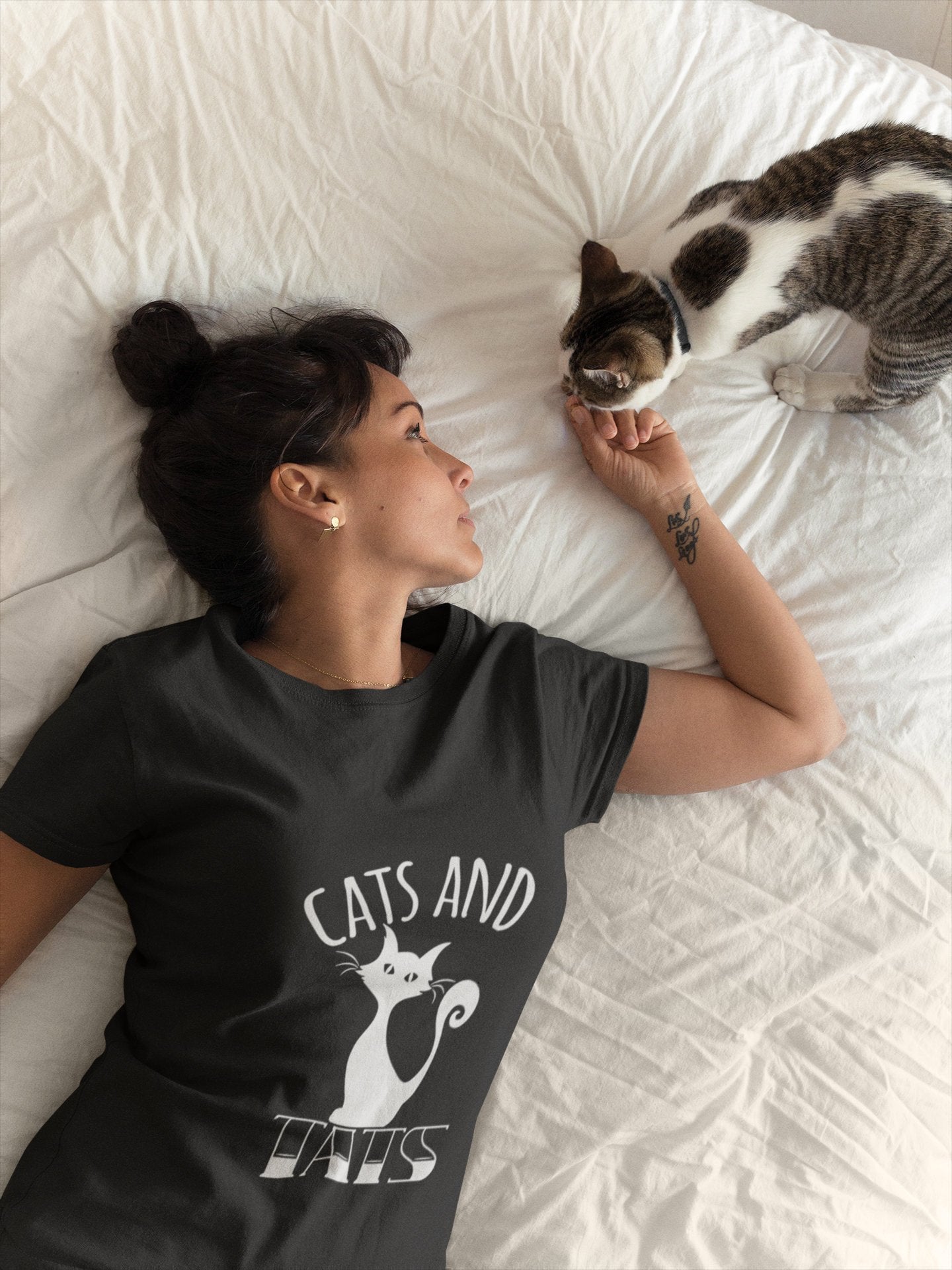 Cats And Tats Tattoo Adult Unisex T-Shirt Cat and Tattoo Lover