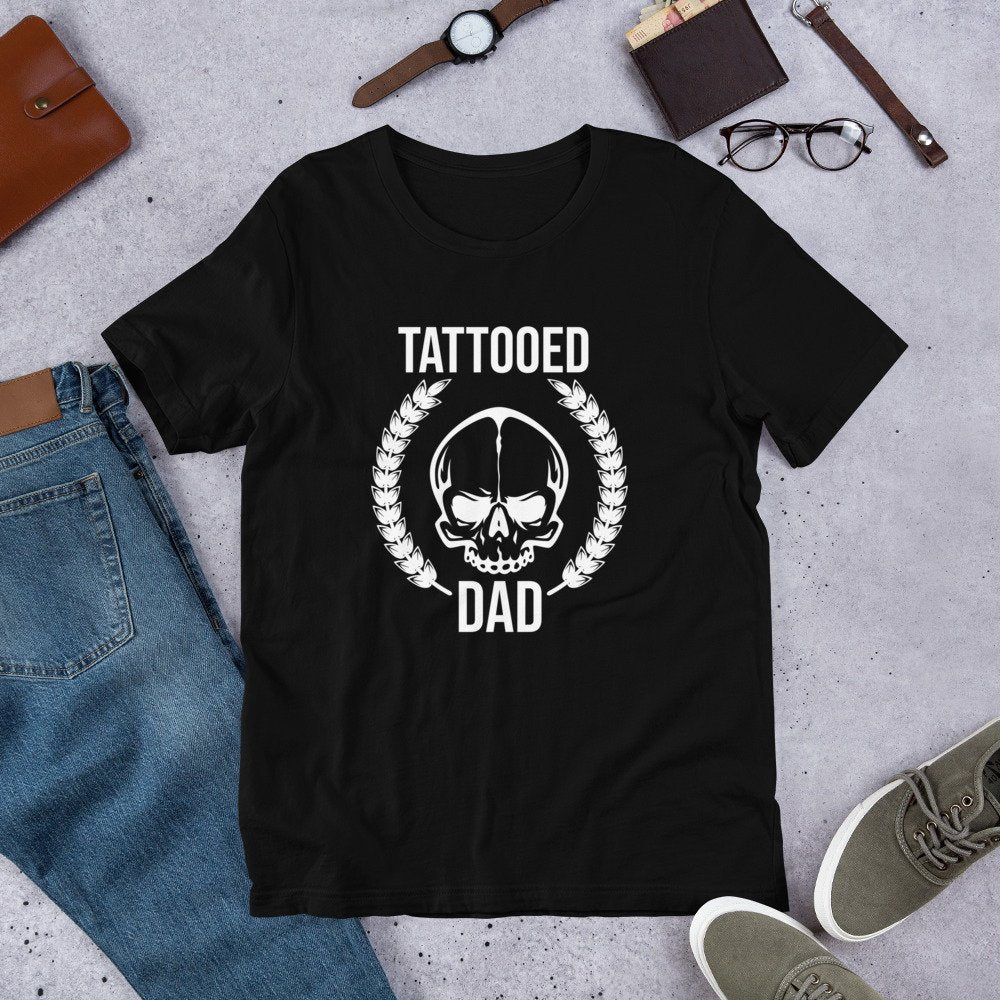 Tattooed Dad Black T-Shirt - Dad Gift - Inked Dad - Shirt for dad