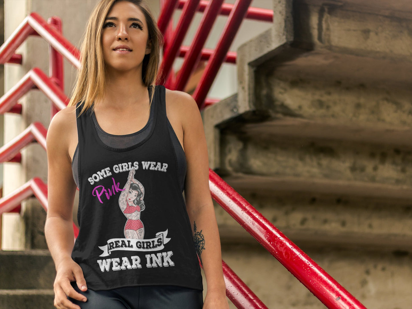 Women Tank Top Some Girls Wear Pink Real Girls Wear ink