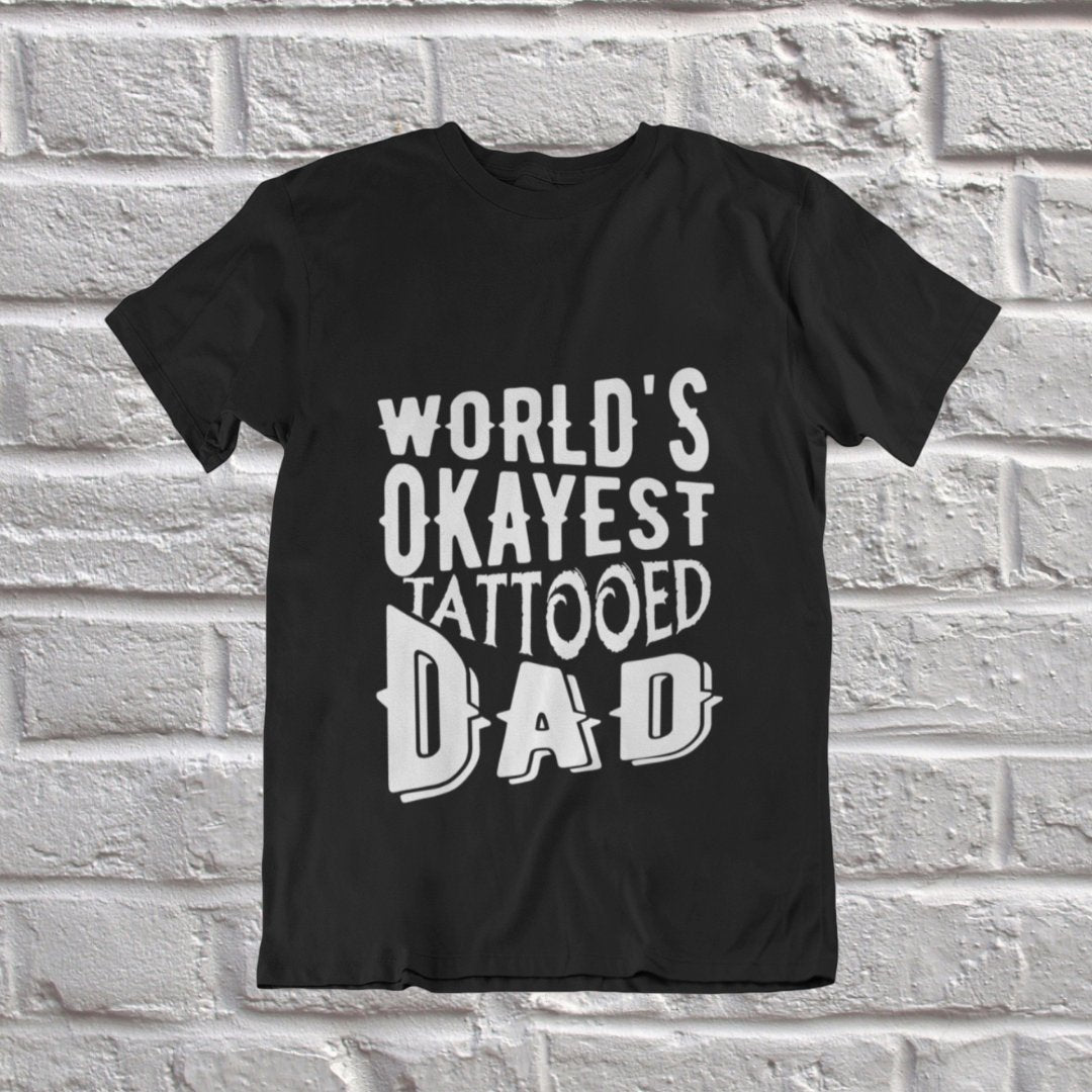 World's Okayest Tattooed Dad Short-Sleeve - Perfect Gift For Dad