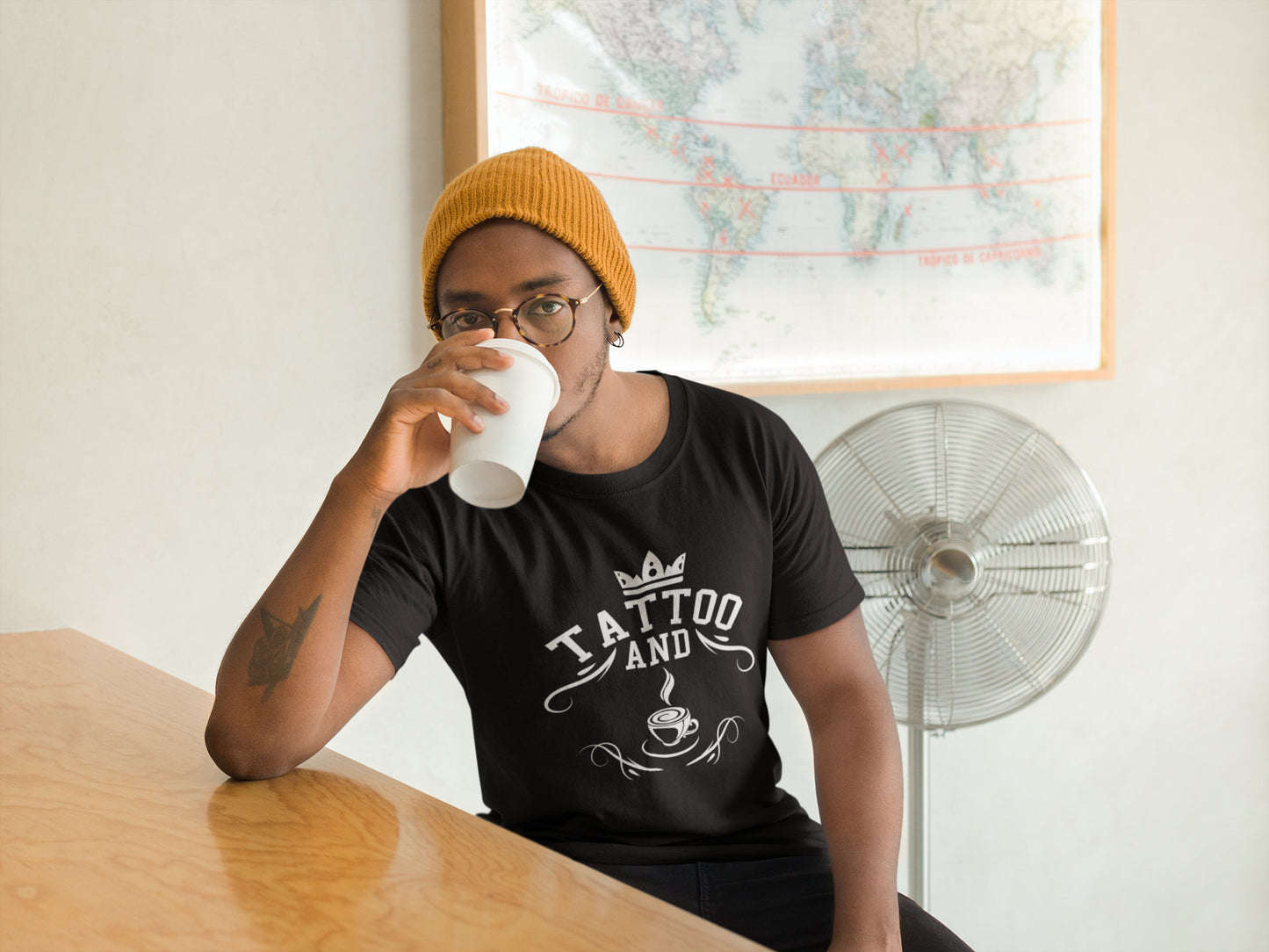 Tattoo and Coffee T-shirt  -  Short-Sleeve Unisex Shirt