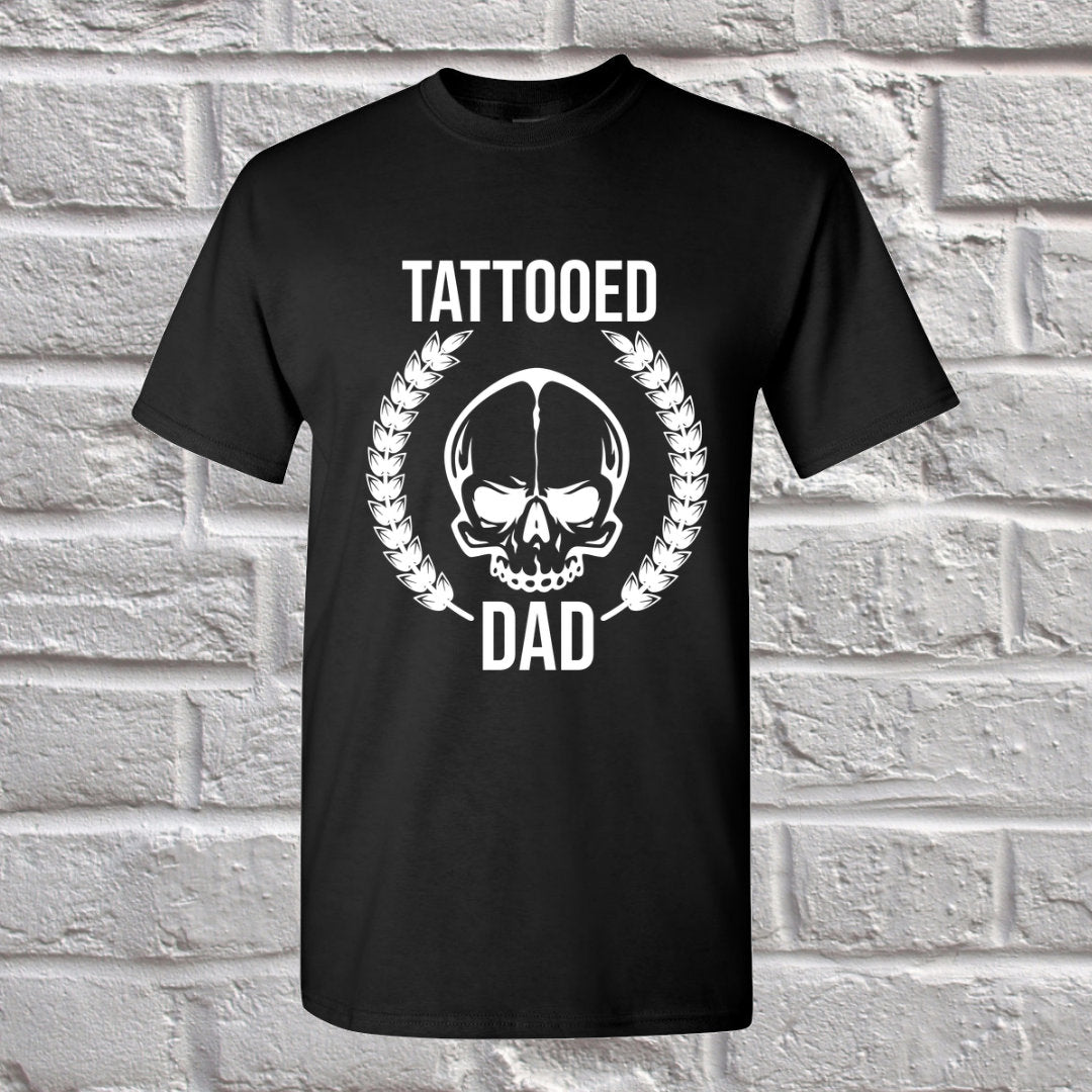 Tattooed Dad Black T-Shirt - Dad Gift - Inked Dad - Shirt for dad