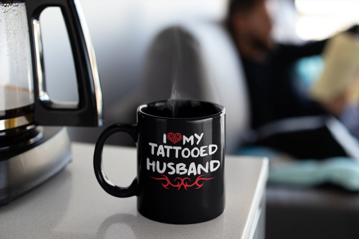 Tattooed Dad Coffee Mug - Black Sublimated - Tattoo Coffee Mug - Dad Mug