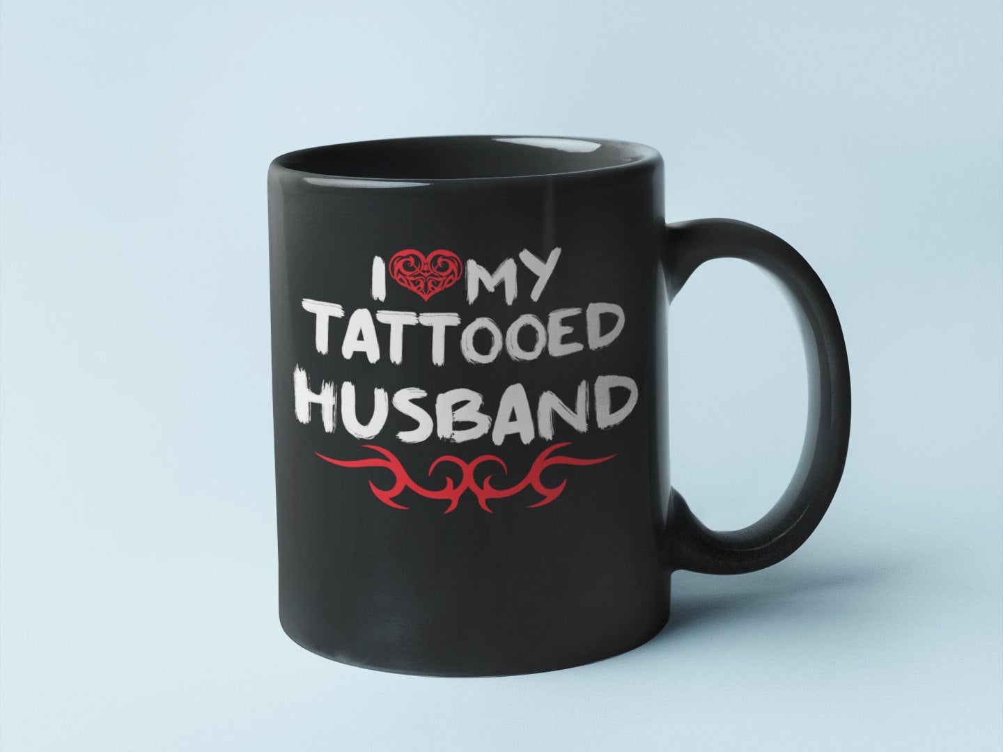 Tattooed Dad Coffee Mug - Black Sublimated - Tattoo Coffee Mug - Dad Mug