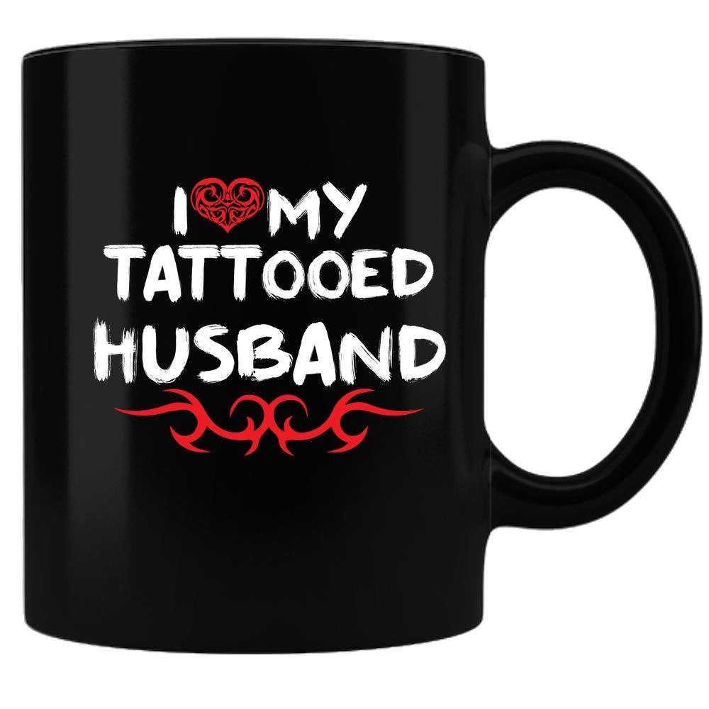 Tattooed Dad Coffee Mug - Black Sublimated - Tattoo Coffee Mug - Dad Mug