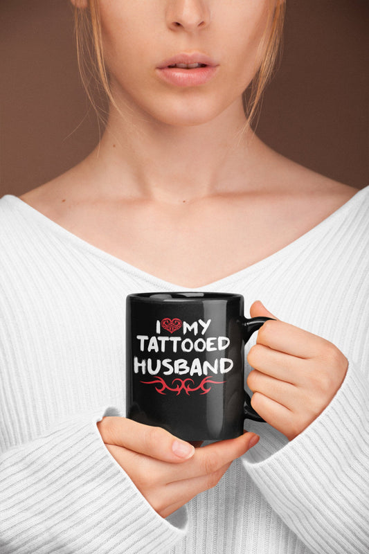 Tattooed Dad Coffee Mug - Black Sublimated - Tattoo Coffee Mug - Dad Mug