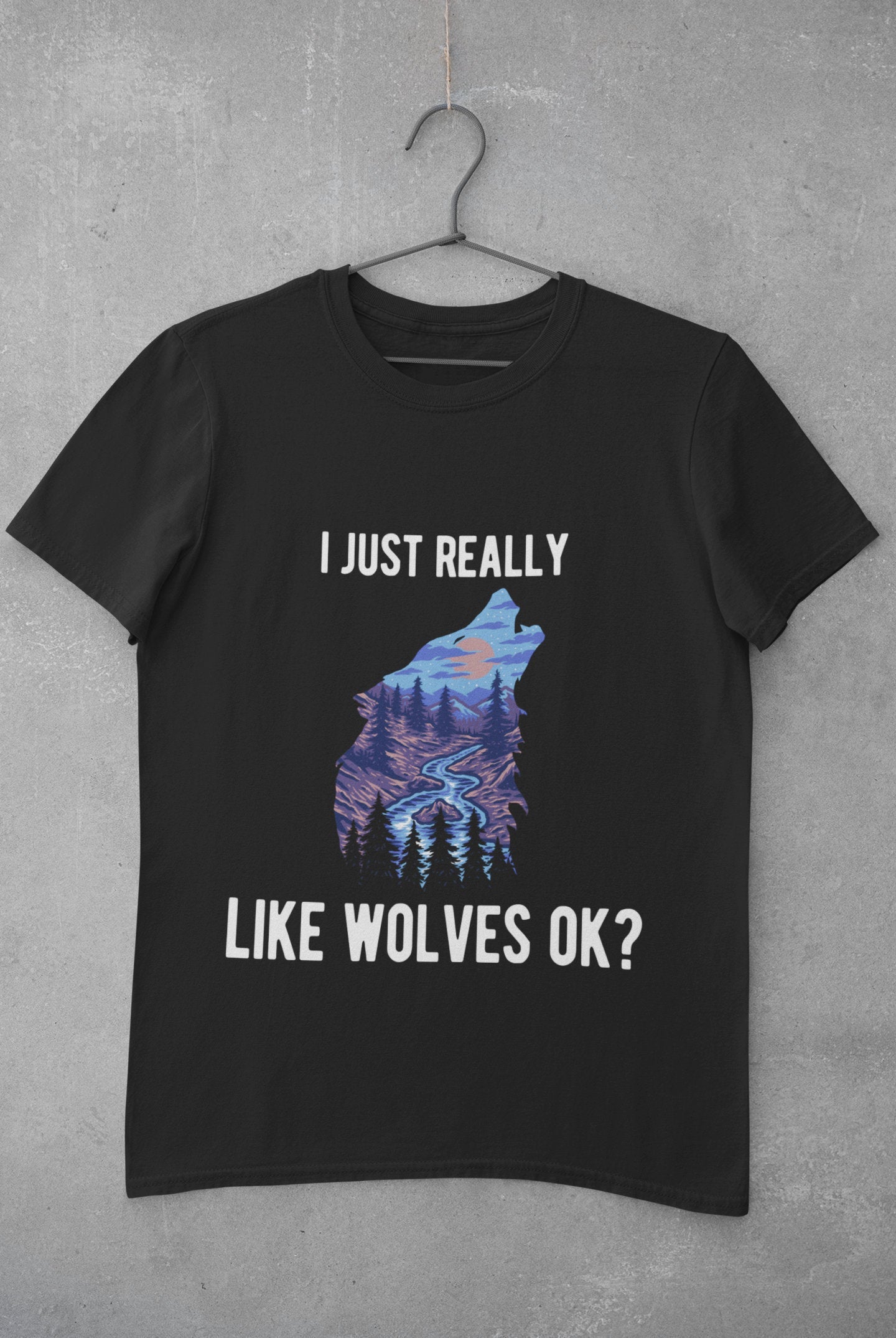 Wolf Shirt I Just Really Like Wolves Ok Wolf Lover Gift Short-Sleeve Unisex T-Shirt