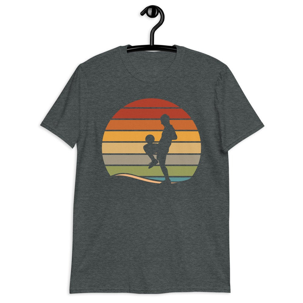 SOCCER SHIRT Retro Vintage Soccer Player Sunset Graphic Short-Sleeve Unisex T-Shirt