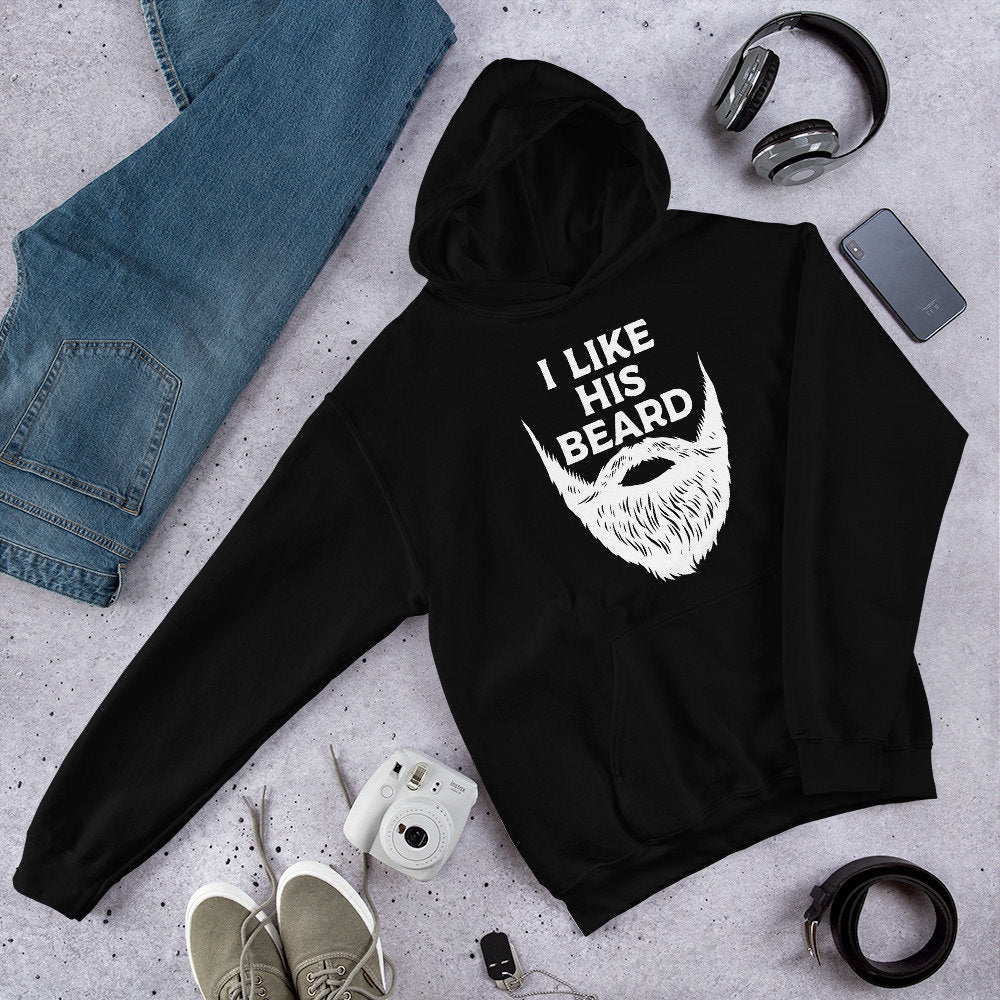 I Like His Beard Matching Compliments Husband Beard Man Gift Unisex Hoodie