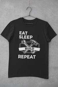 Eat Sleep Build Repeat Building Cool  Builder Gift Short-Sleeve Unisex builders T-Shirt