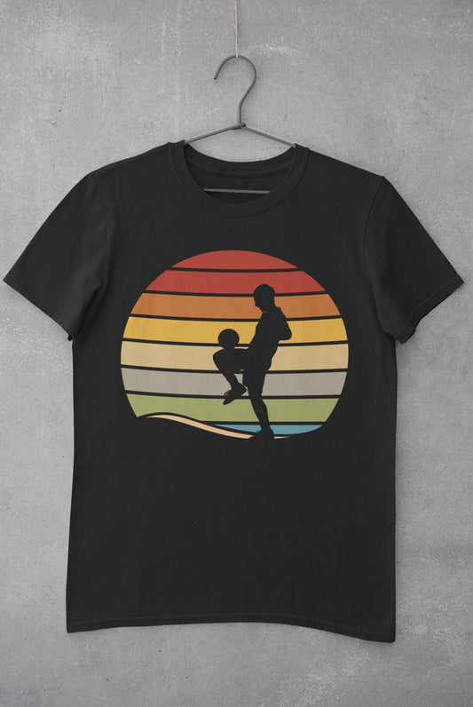 SOCCER SHIRT Retro Vintage Soccer Player Sunset Graphic Short-Sleeve Unisex T-Shirt
