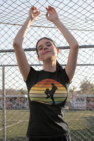 SOCCER SHIRT Retro Vintage Soccer Player Sunset Graphic Short-Sleeve Unisex T-Shirt