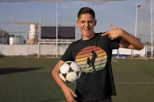 SOCCER SHIRT Retro Vintage Soccer Player Sunset Graphic Short-Sleeve Unisex T-Shirt