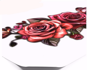 Twin Red Rose Flower Temporary Tattoos (4 in 1sheet)