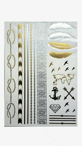 Gold/ Silver Ocean Metallic Temporary Tattoos
