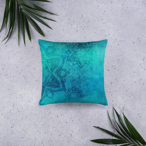 Mandala Turquoise All-Over Print Basic Pillow Case w/ stuffing