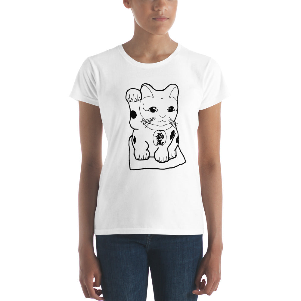 Maneki-Neko Short-Sleeve Unisex T-Shirt Chinese Cat