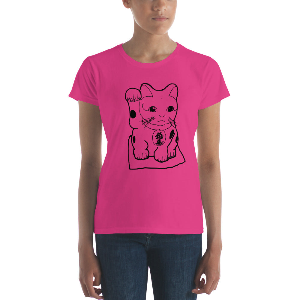 Maneki-Neko Short-Sleeve Unisex T-Shirt Chinese Cat