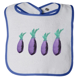 Baby Bibs Eggplants Water Color Unisex Design