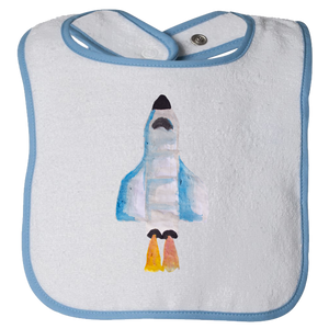 Baby Bib - Spaceship Watercolor Unisex Design