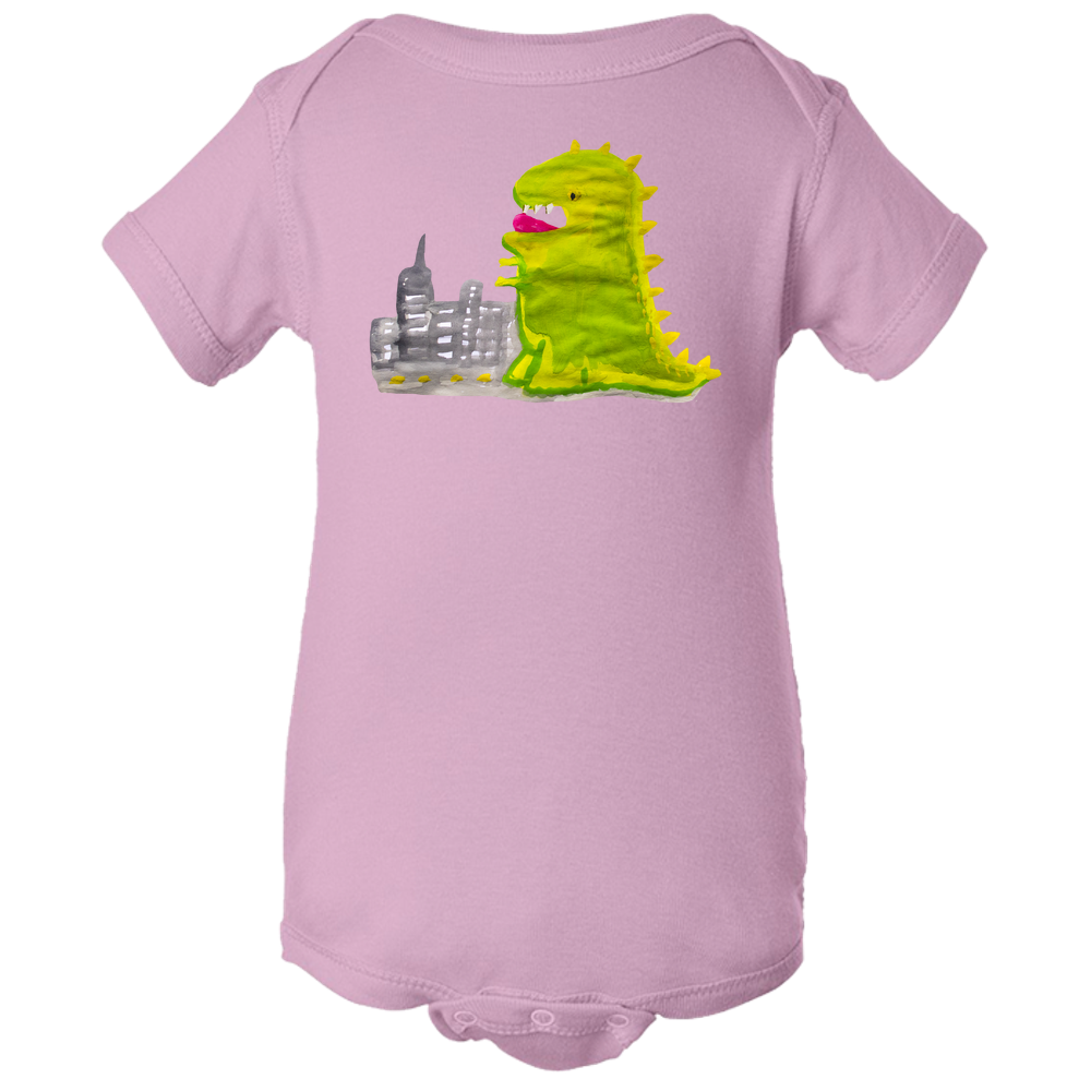 Baby Onesies -  Dinosaur in the City Water Color  Unisex Body Suit Design - Kids' Clothing