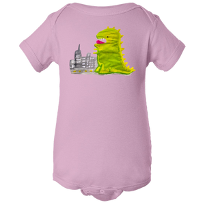 Baby Onesies -  Dinosaur in the City Water Color  Unisex Body Suit Design - Kids' Clothing