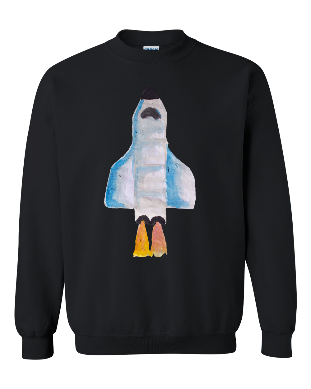 Spaceship Water Color Adult Crewneck Sweat Shirt