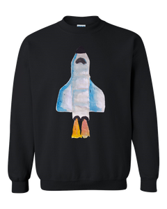 Spaceship Water Color Adult Crewneck Sweat Shirt