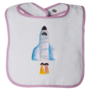 Baby Bib - Spaceship Watercolor Unisex Design