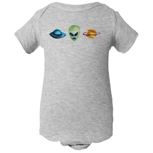 Baby Onesies -  Alien Universe Water Color  Unisex Body Suit Design - Kids' Clothing