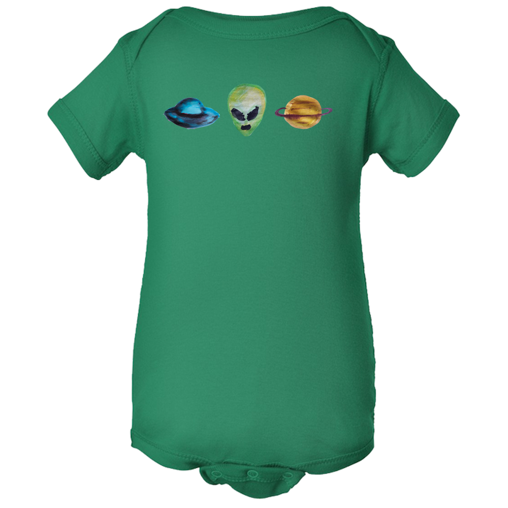 Baby Onesies -  Alien Universe Water Color  Unisex Body Suit Design - Kids' Clothing