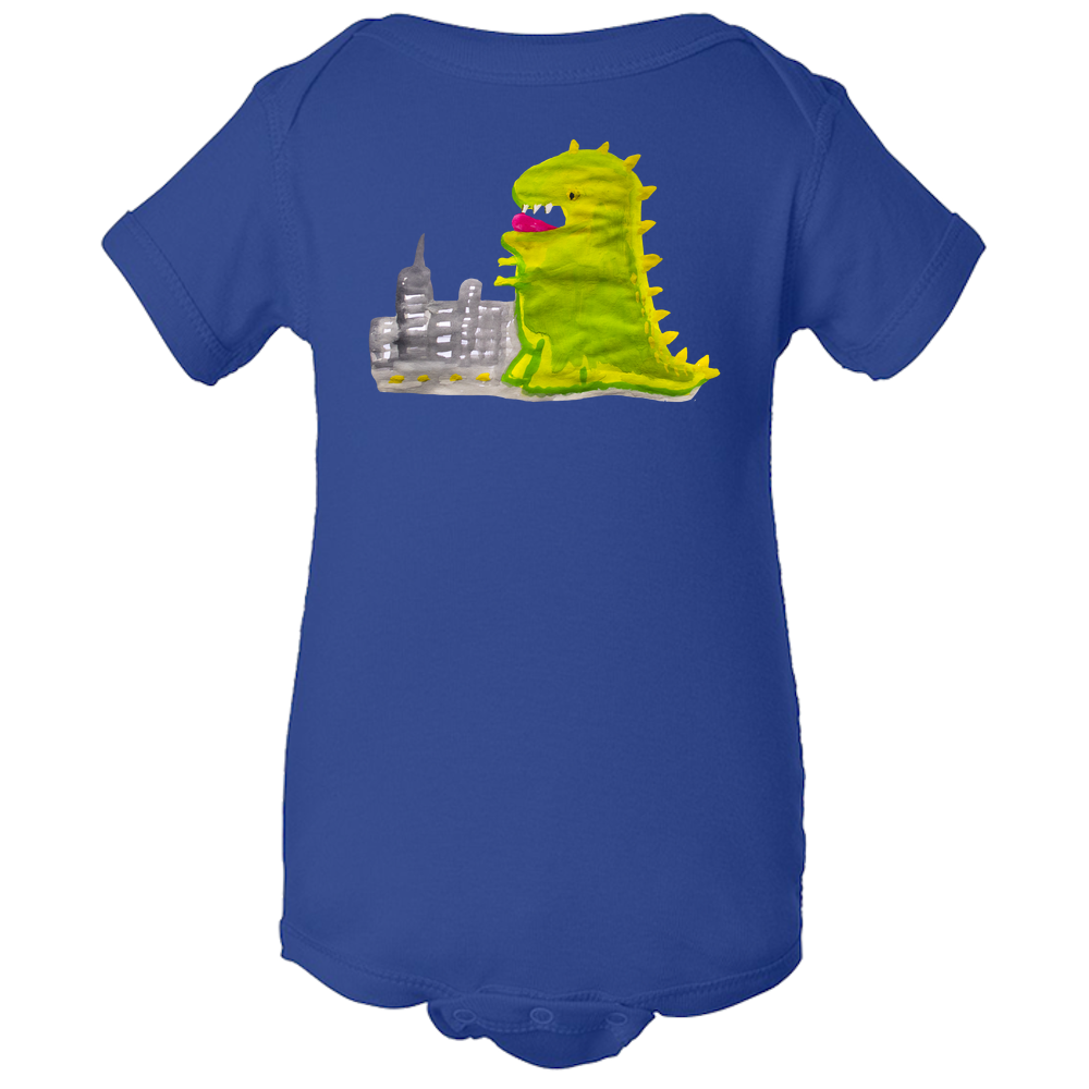 Baby Onesies -  Dinosaur in the City Water Color  Unisex Body Suit Design - Kids' Clothing