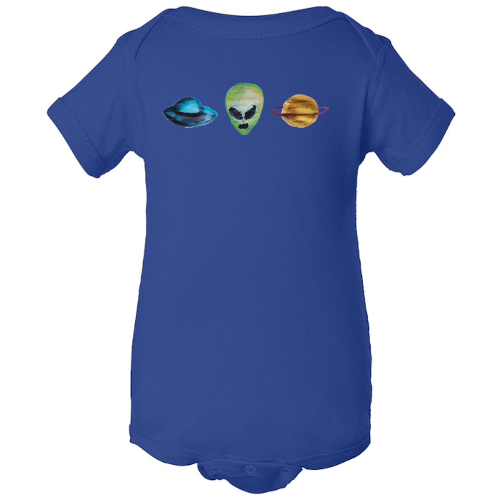 Baby Onesies -  Alien Universe Water Color  Unisex Body Suit Design - Kids' Clothing