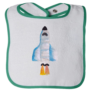 Baby Bib - Spaceship Watercolor Unisex Design