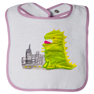 Baby Bib - Dinosaur in the City Watercolor Unisex Design