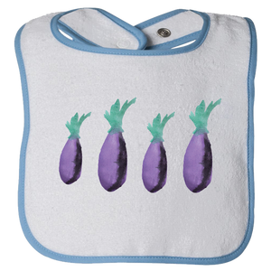 Baby Bibs Eggplants Water Color Unisex Design