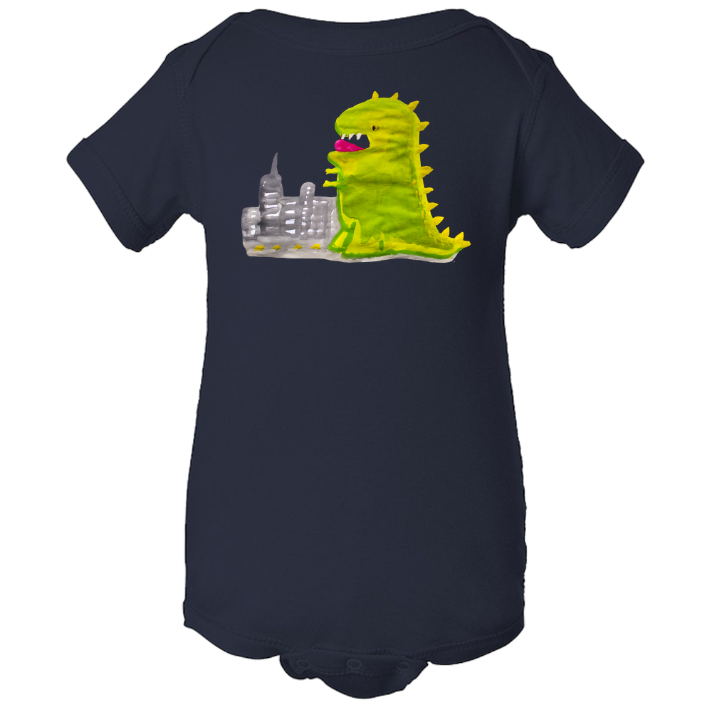 Baby Onesies -  Dinosaur in the City Water Color  Unisex Body Suit Design - Kids' Clothing