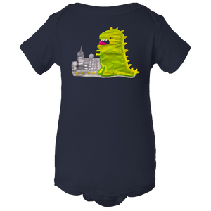 Baby Onesies -  Dinosaur in the City Water Color  Unisex Body Suit Design - Kids' Clothing