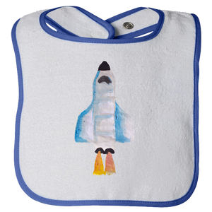 Baby Bib - Spaceship Watercolor Unisex Design