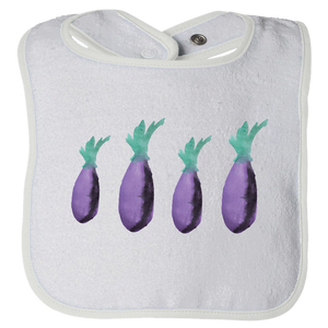 Baby Bibs Eggplants Water Color Unisex Design
