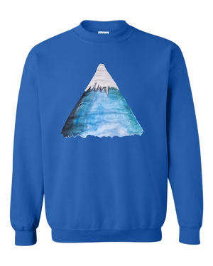 Snowy Mountain Water Color Adult Unisex  Crewneck Sweat Shirt