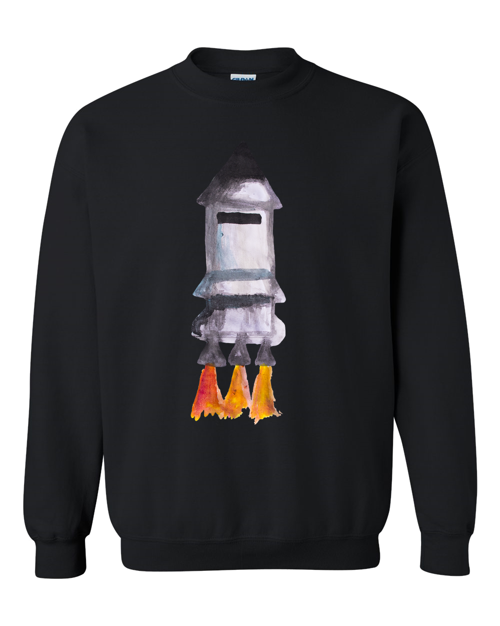 Spaceship Water Color Adult Unisex Crewneck Sweat Shirt