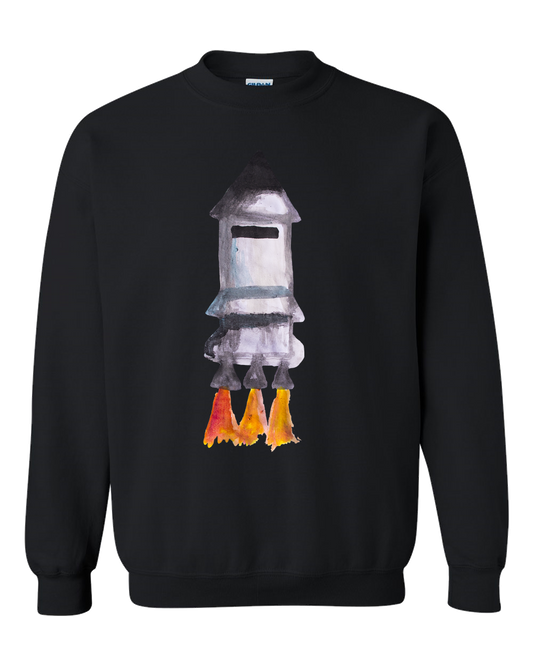 Spaceship Water Color Adult Unisex Crewneck Sweat Shirt