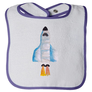 Baby Bib - Spaceship Watercolor Unisex Design